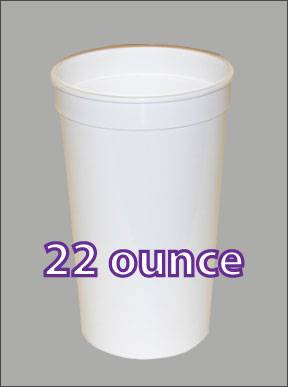 22 Ounce White Plastic Cups from Beads by the Dozen, New Orleans