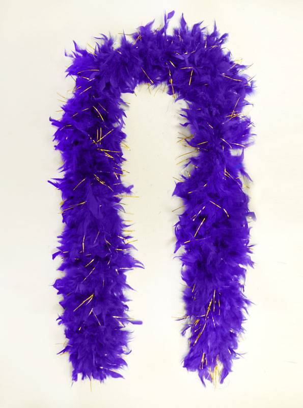 Beads by The Dozen Feather Boas Purple with Tinsel