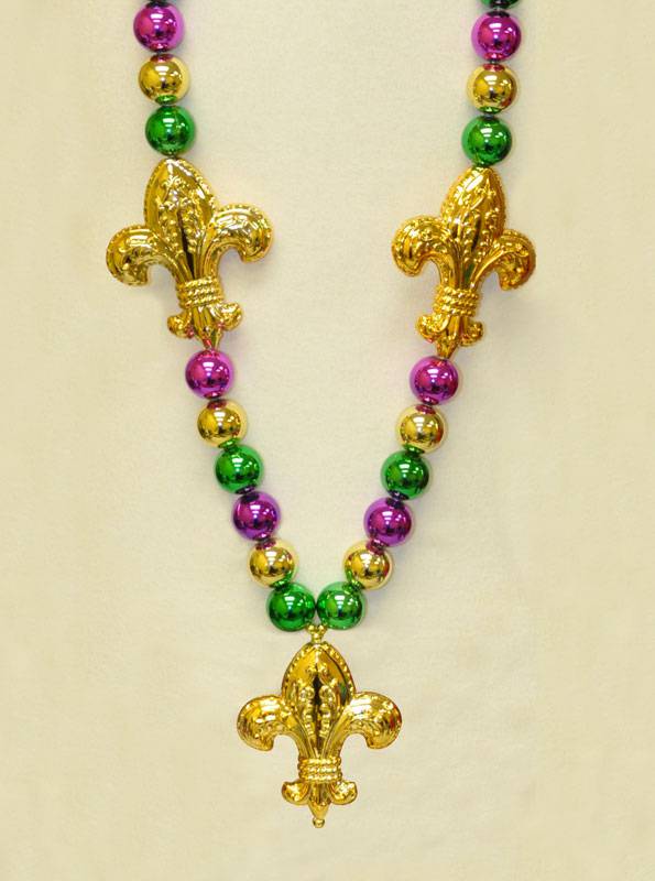 Gold Fleur de Lis beads, Mardi Gras Beads from Beads by the Dozen, New ...