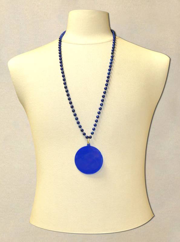 Do It Yourself Blank Discs Strung on Stunning Royal Blue Bead Necklaces ...