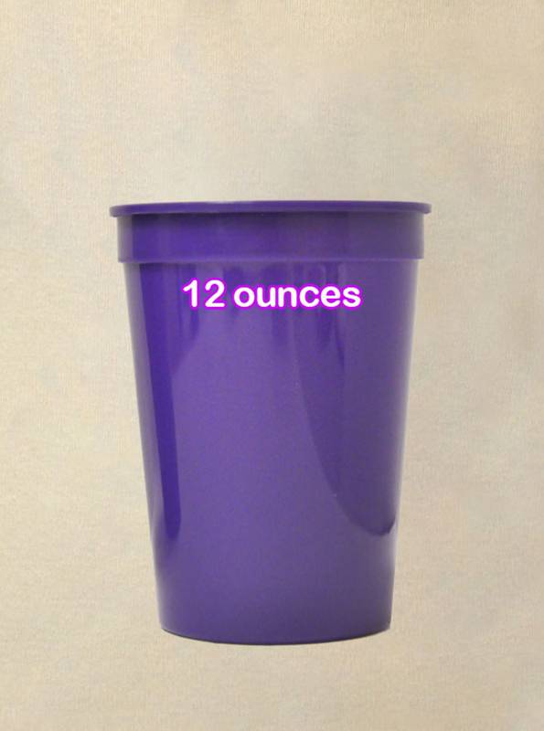 12 Ounce Purple Plastic Cups from Beads by the Dozen, New Orleans