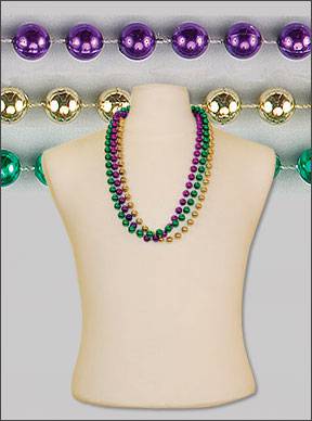 33 Mardi Gras Beads Purple/gold/green Pkg/12 