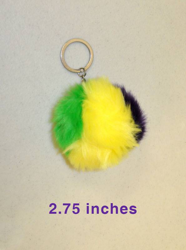 gold key chain pom pom key