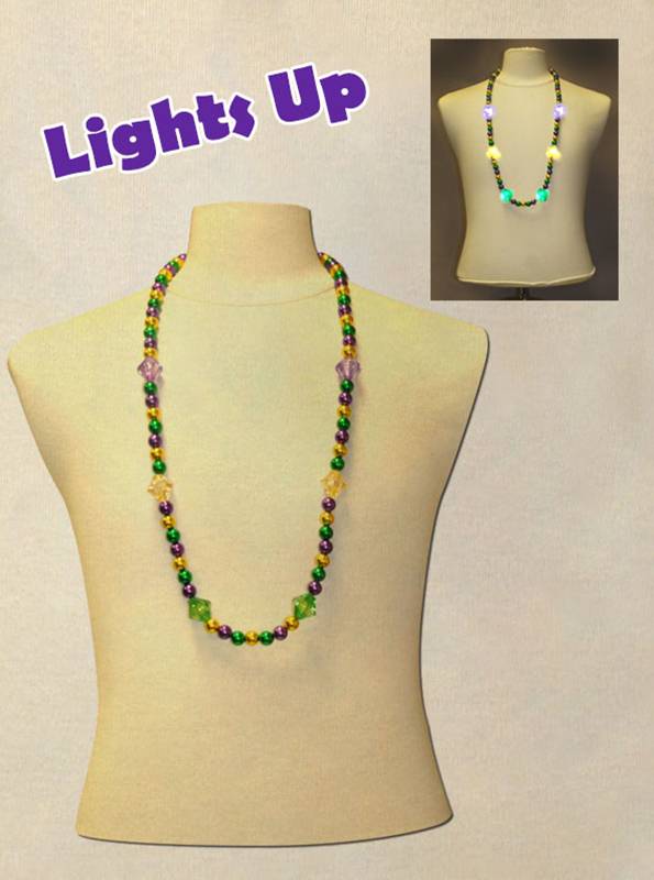 Mardi Gras Bead Faceted 33 Necklaces