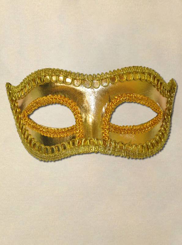 Shiny Gold Masks for Mardi Gras from Beads by the Dozen, New Orleans