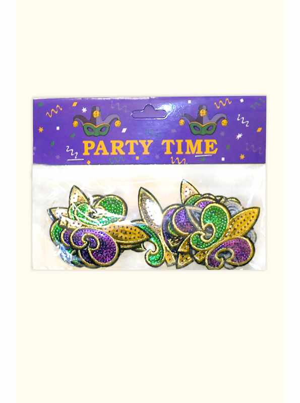 Fleur De Lis French Mardi Gras Elegant Multi-Color Embroidered Iron-On Patch  Applique