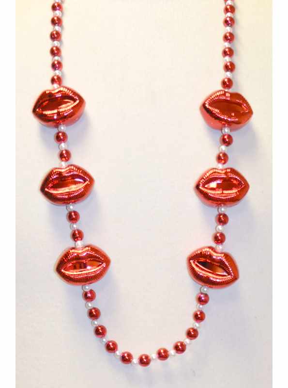 Beads by The Dozen Valentine's Themed Red Lips & Pearls 40
