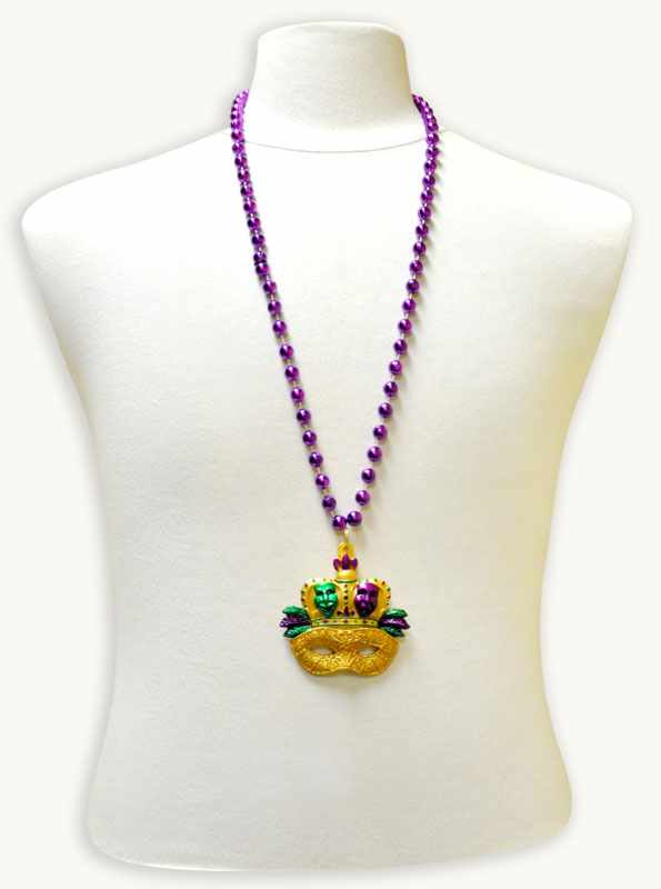 mardi gras beads with medallion