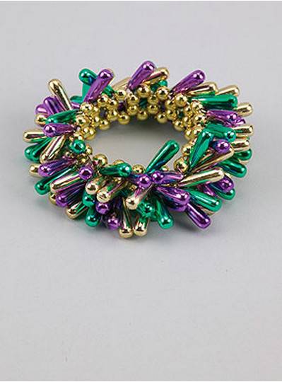 Beaded Bracelets Purple, Green & Gold