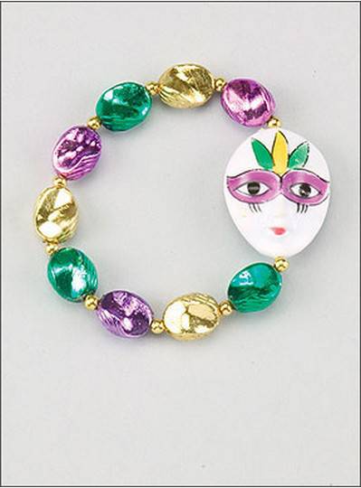 Mardi Gras Mask Bracelets Purple, Green & Gold