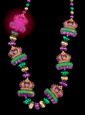 Light Up Mardi Gras Mask Beads, Blinky Beads from Beads by the Dozen