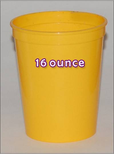Plastic Cups 16 Ounce Yellow