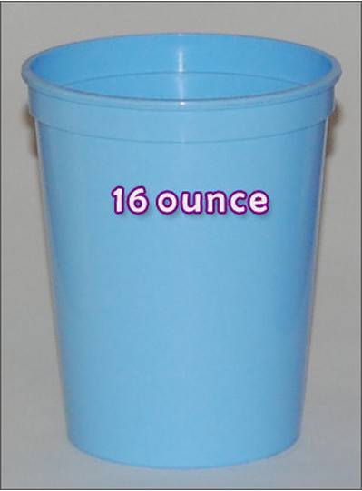 16 Ounce Light Blue Plastic Cups from Beads by the Dozen, New Orleans