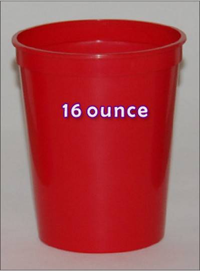 Plastic Cups 16 Ounce Red