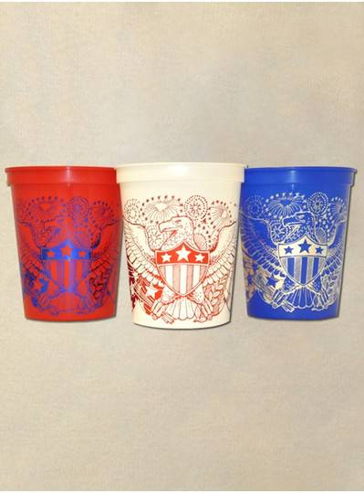 Theme Plastic Cups Patriotic American Eagles