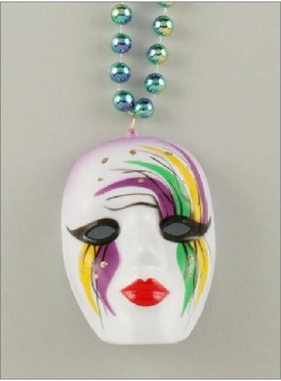 Mardi Gras Themes Mask Medallion White