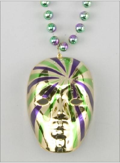 Mardi Gras Themes Mask Medallion Gold Stripe