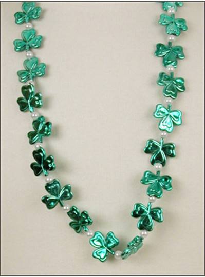 Irish Themes Green Shamrocks & Pearls