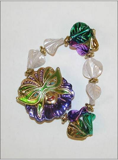 Mardi Gras Mask Bracelets Purple, Green & Gold