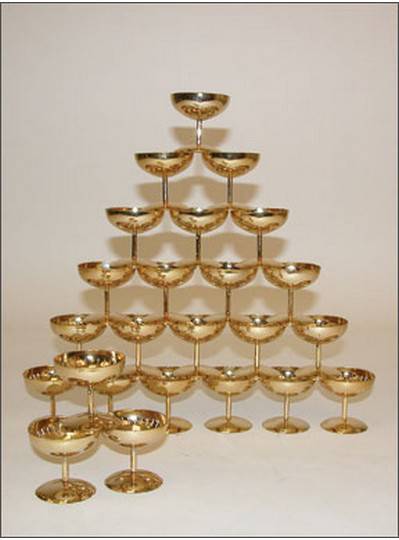 Decorations Plastic Gold Champagne Glasses