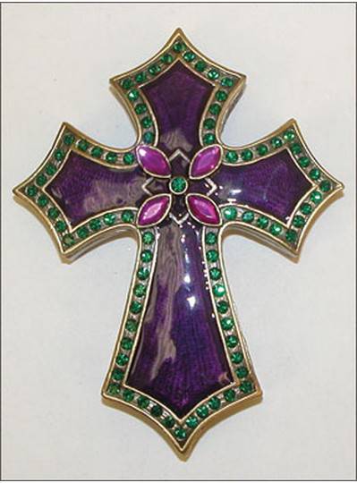 Gift Items Cross in Purple, Green and Gold