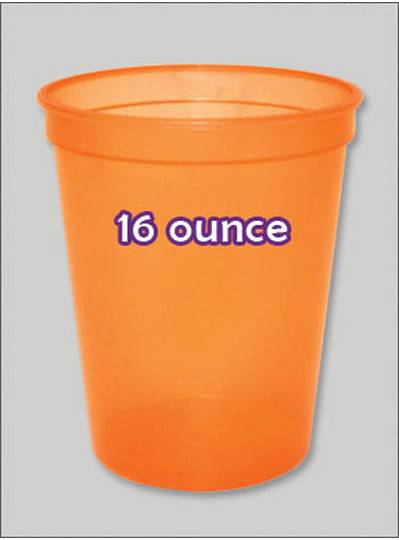 Plastic Cups 16 Ounce Orange C-Thru