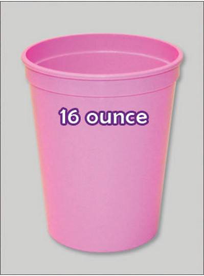 Plastic Cups 16 Ounce Soft Pink