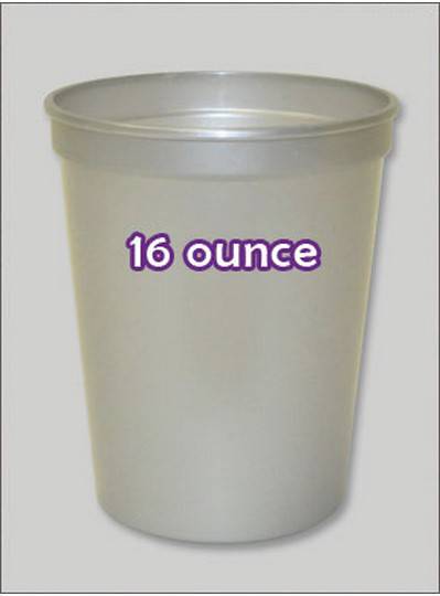 Plastic Cups 16 Ounce Silver Pearl