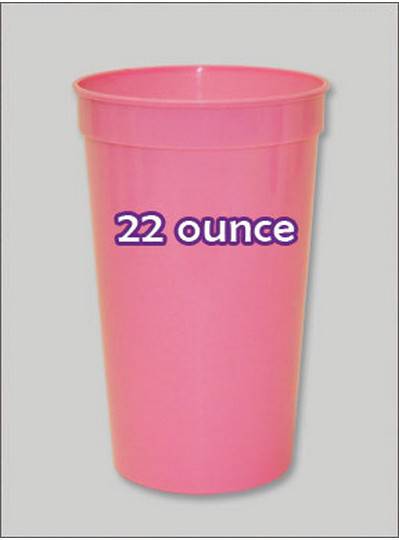 Plastic Cups 22 Ounce Pastel Pink