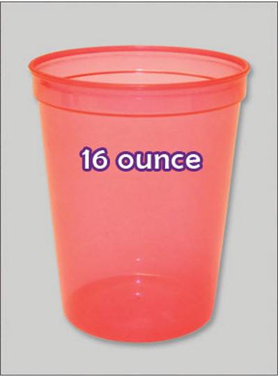 Plastic Cups 16 Ounce Red C-Thru