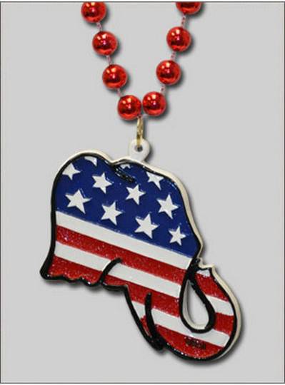 Patriotic Beads Republican Elephant