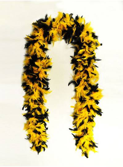 Feather Boa Black & Yellow