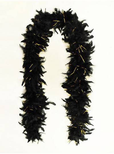 Feather Boa Black with Tinsel