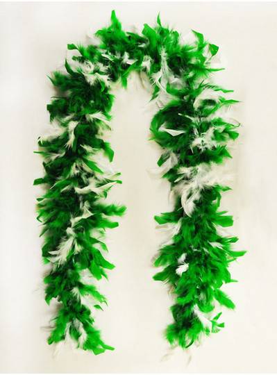 Feather Boa Green & White Light Weight