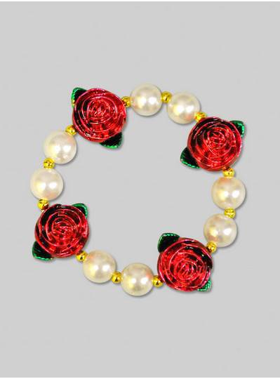 Fun Accessories - Rose and Pearl Bracelet