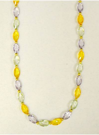 Mardi Gras Themes - PGG Transparent Flat Oval Beads