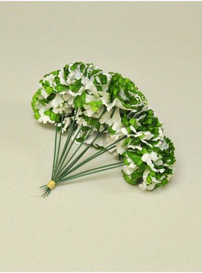 Plush Dolls & Toys - Green & White 7" Short Stem Carnations