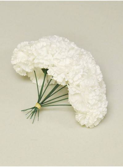 Plush Dolls & Toys - White 7" Short Stem Carnations