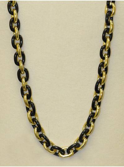 48" Chain Single Black & Gold