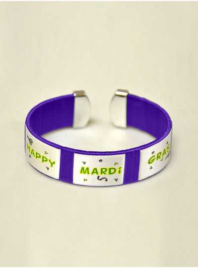 Mardi Gras Themes - Flexi Purple Bracelet