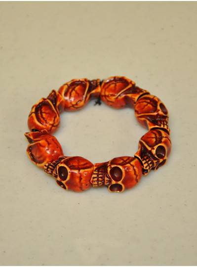 Wooden Skull Halloween Bracelet