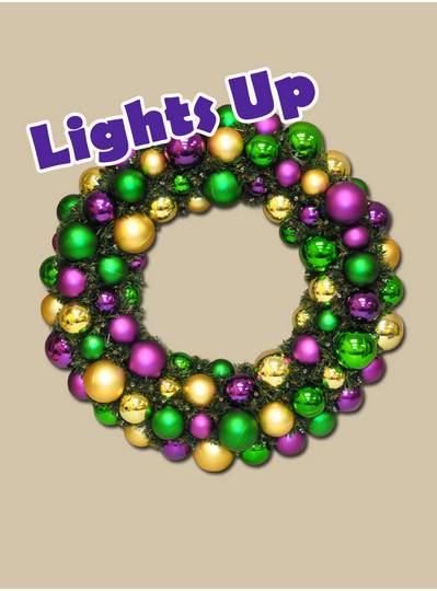 Mardi Gras Themes - 28" Light-Up Mardi Gras Wreaths