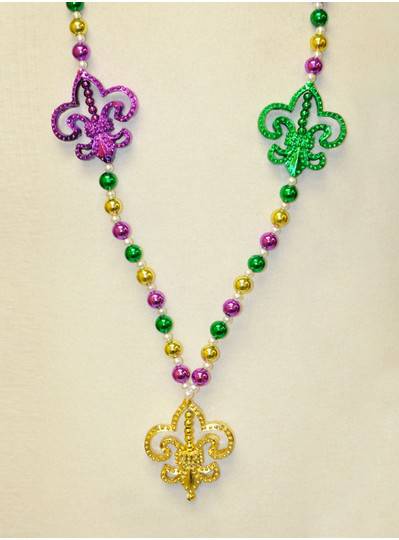 Mardi Gras Themes - Blingy Fleur de Lis Handstrung Bead