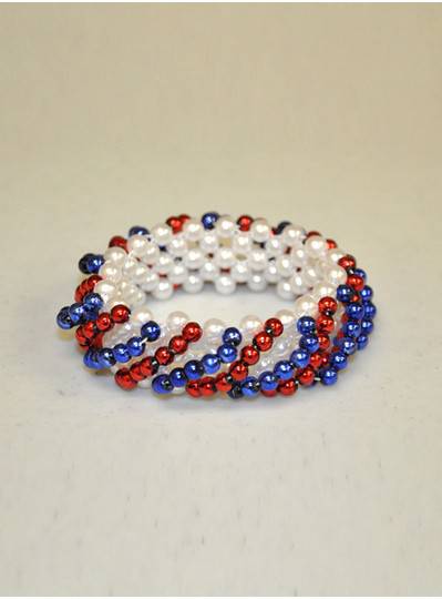 Patriotic - Red, White & Blue Swirl Bracelet