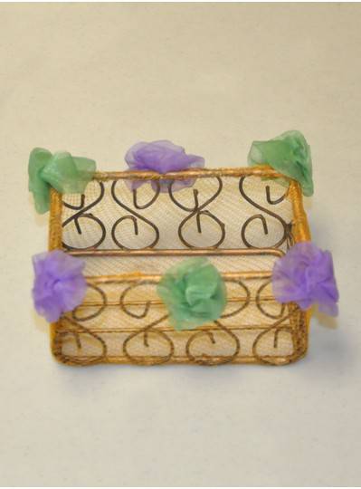 Decorations - Gauze Mesh Mardi Gras Rectangular Bowl