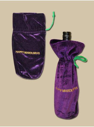 Party Supplies - Happy Mardi Gras Purple Wine Bag