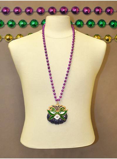 Mardi Gras Themed Lady Mask Medallion
