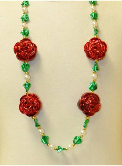 Rose Bead with pearl and leaves