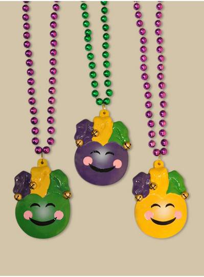 Smiley Mardi Gras Jester Bead