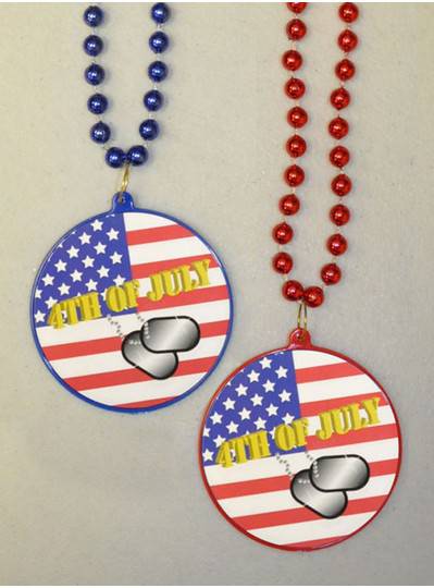 Fourth of July Decal Bead with Dog Tags